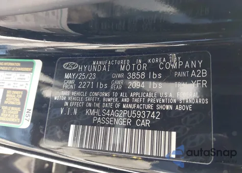 2023 Hyundai Elantra Sel z USA, uszkodzony, nr VIN KMHLS4AG2PU593742